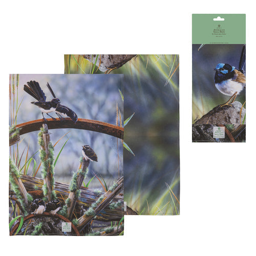 Ashdene Aus Small Birds Wren & Wagtail 2pk Kitchen Towel