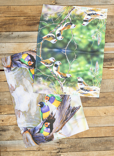 Ashdene Aus Small Birds Finch 2pk Kitchen Towel