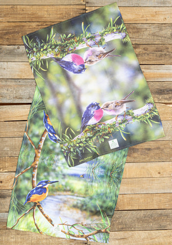 Ashdene Aus Small Birds Kingfisher & Robin 2pk Kitchen Towel