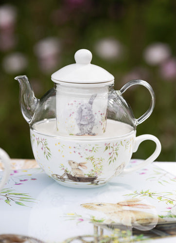 Ashdene Bunny Tales Glass Top Tea For One