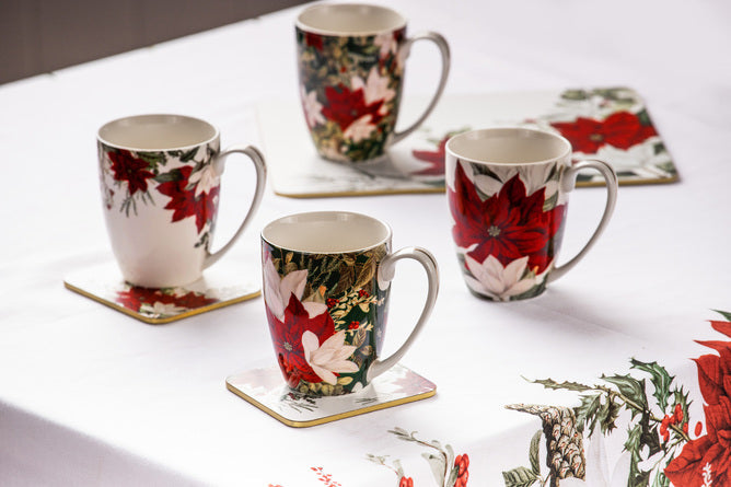 Ashdene Poinsettia Festivity Evergreen Mug