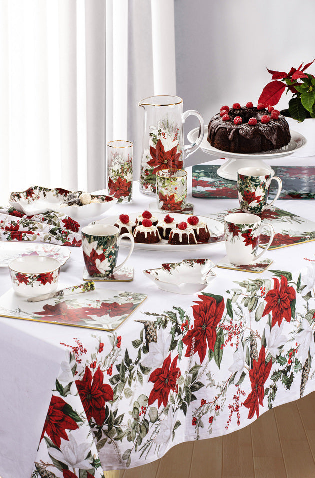 Ashdene Poinsettia Glass Jug