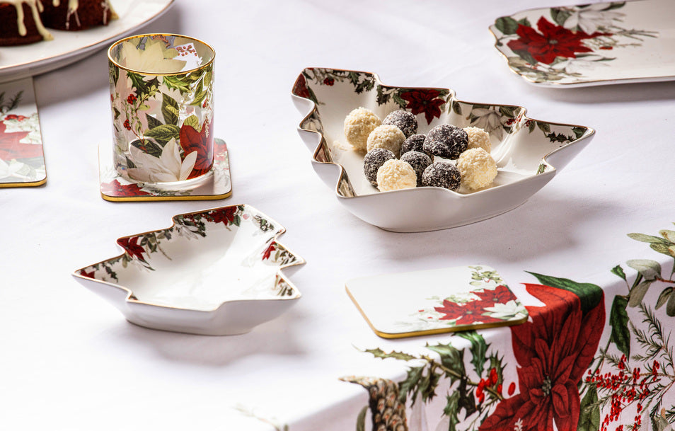 Ashdene Poinsettia Glass 4pk Tumbler