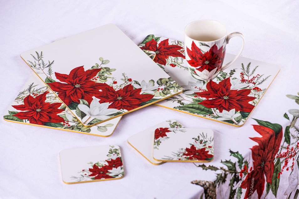 Ashdene Poinsettia Garland White Mug