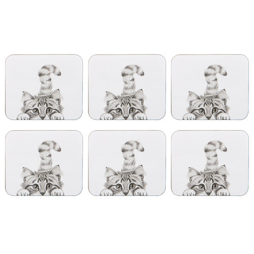Ashdene Chester The Cat 6pk Coaster