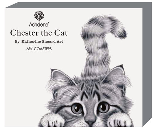 Ashdene Chester The Cat 6pk Coaster