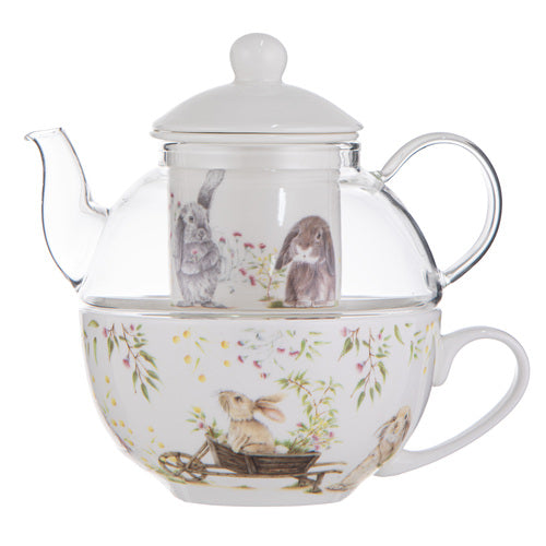 Ashdene Bunny Tales Glass Top Tea For One
