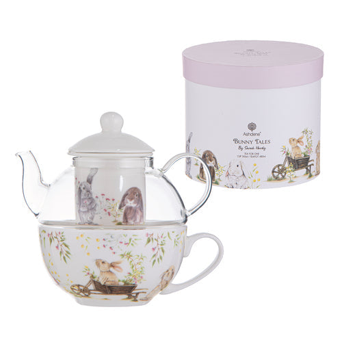 Ashdene Bunny Tales Glass Top Tea For One