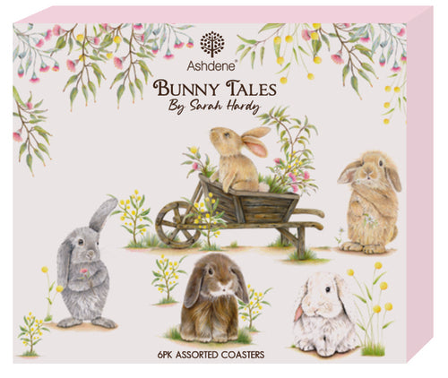 Ashdene Bunny Tales 6pk Coaster