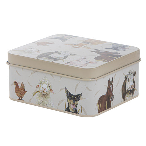 Ashdene Farmyard Faces Biscuit Tin