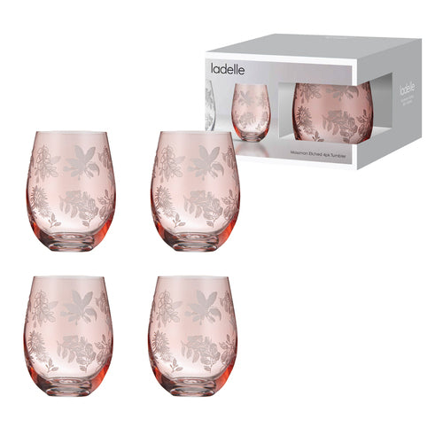 Ladelle Mossman Blush Etched 4pk Tumbler