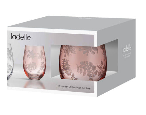 Ladelle Mossman Blush Etched 4pk Tumbler