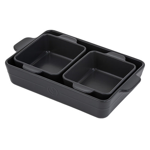 Ladelle Essentials Charcoal Set of 3 Baking Dish