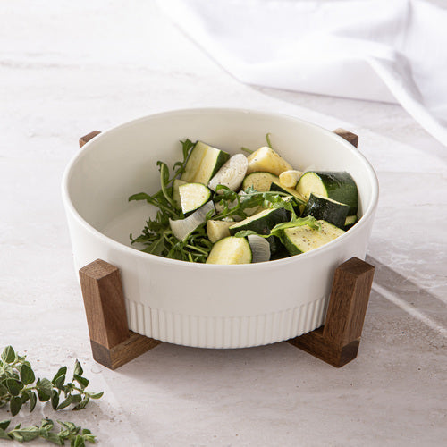 Ladelle Alto Oven To Table 23cm Round Rib Bowl With Trivet