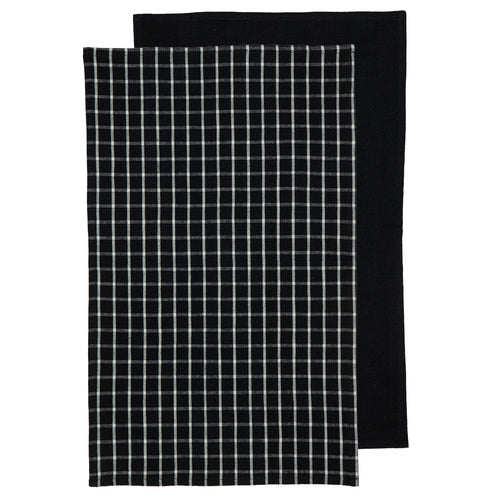 Ladelle Hemingway Black 2pk Kitchen Towel