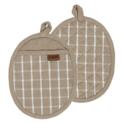 Ladelle Hemingway Taupe 2pk Pot Holder