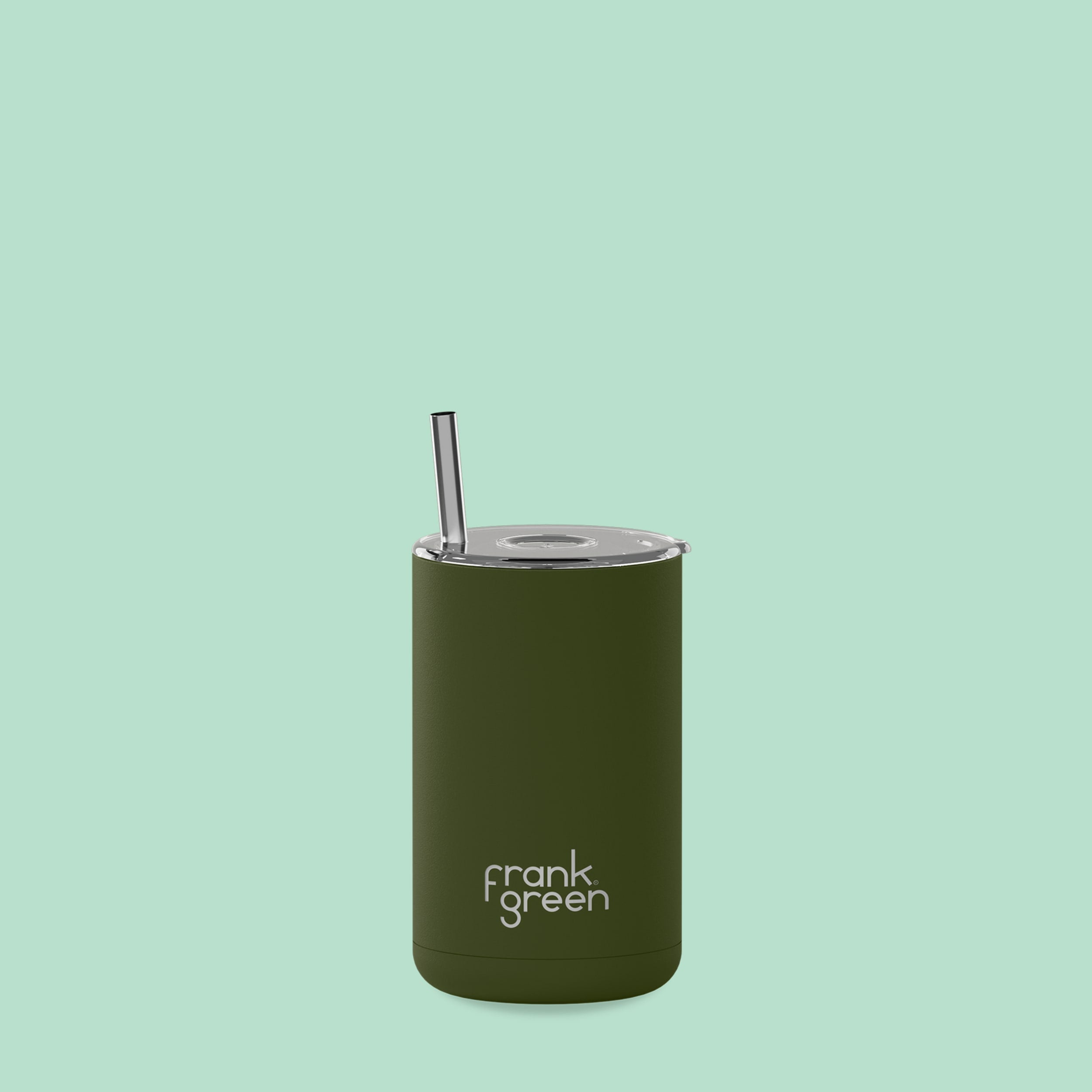 frank green 15oz Iced Coffee Cup with Straw - Khaki