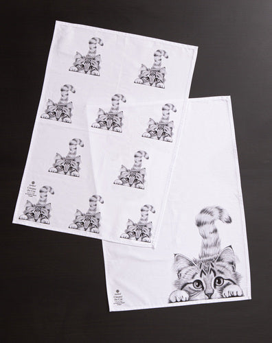 Ashdene Chester The Cat 2pk Kitchen Towel