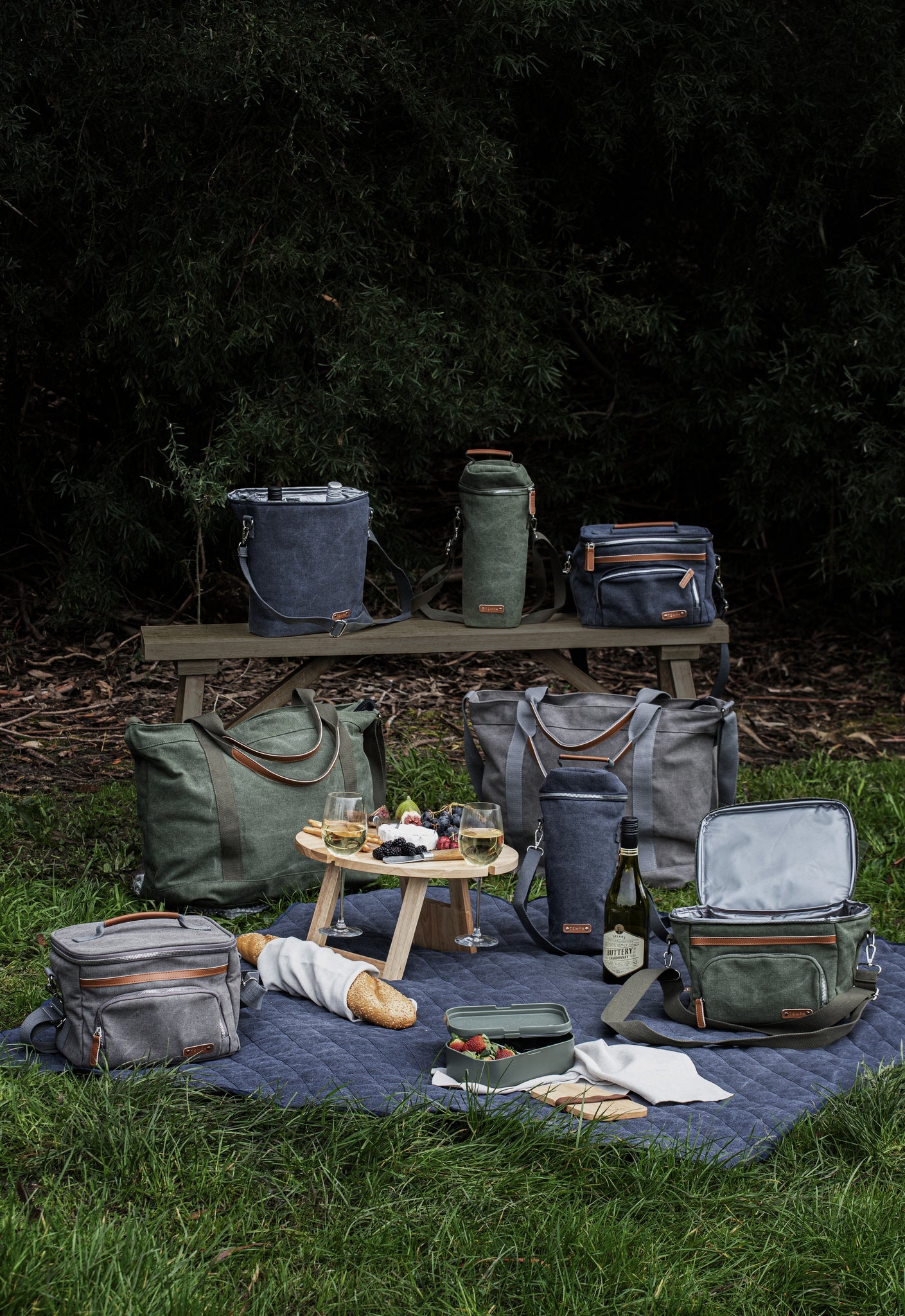 Tempa Kayce Navy Picnic Blanket