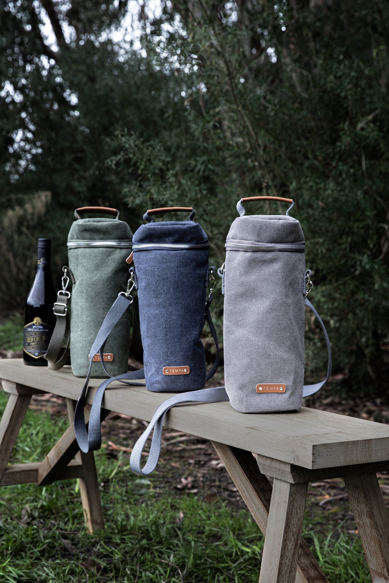 Tempa Kayce Slate Grey Insulated Single Wine Bag