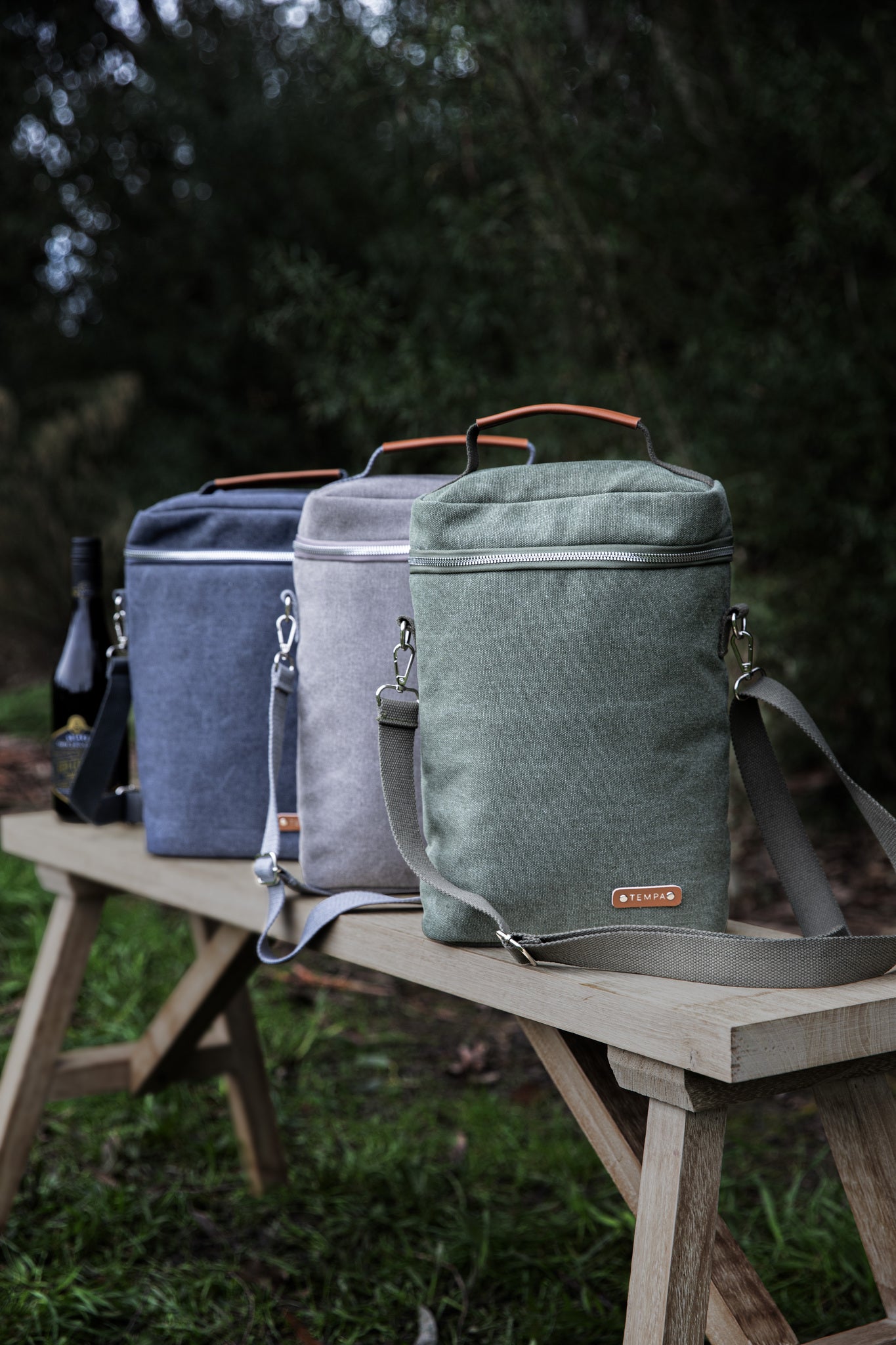 Tempa Kayce Olive Green Insulated Double Wine Bag