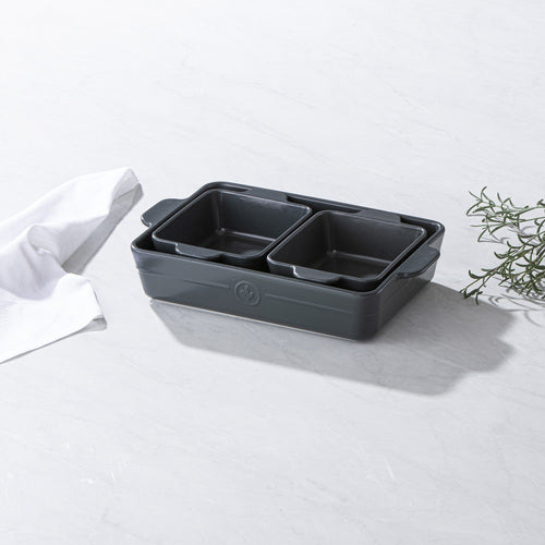 Ladelle Essentials Charcoal Set of 3 Baking Dish