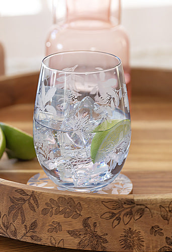 Ladelle Mossman Blue Etched 4pk Tumbler