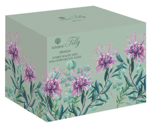 Ashdene Tilly Grevillea Double Walled Glass Mug
