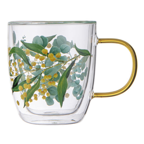 Ashdene Tilly Wattle Double Walled Glass Mug