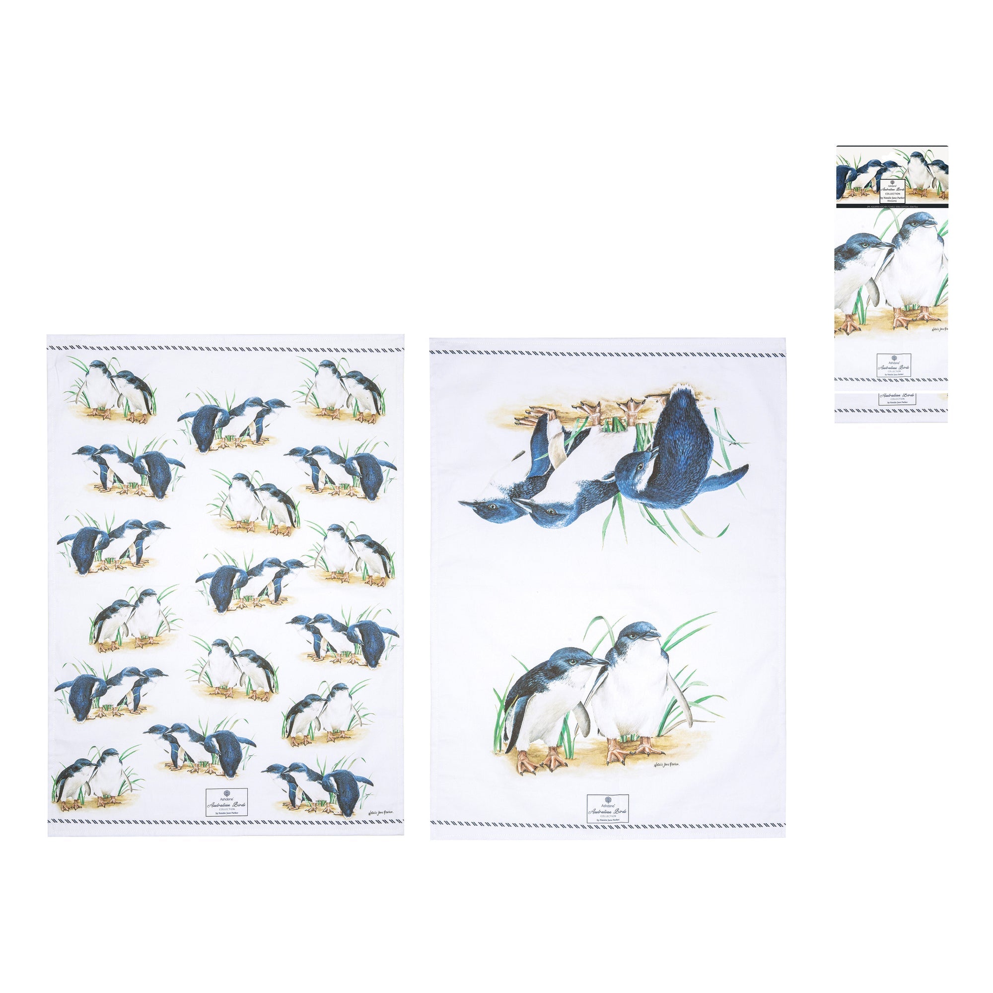 Ashdene Australian Birds Penguins 2pk Kitchen Towel