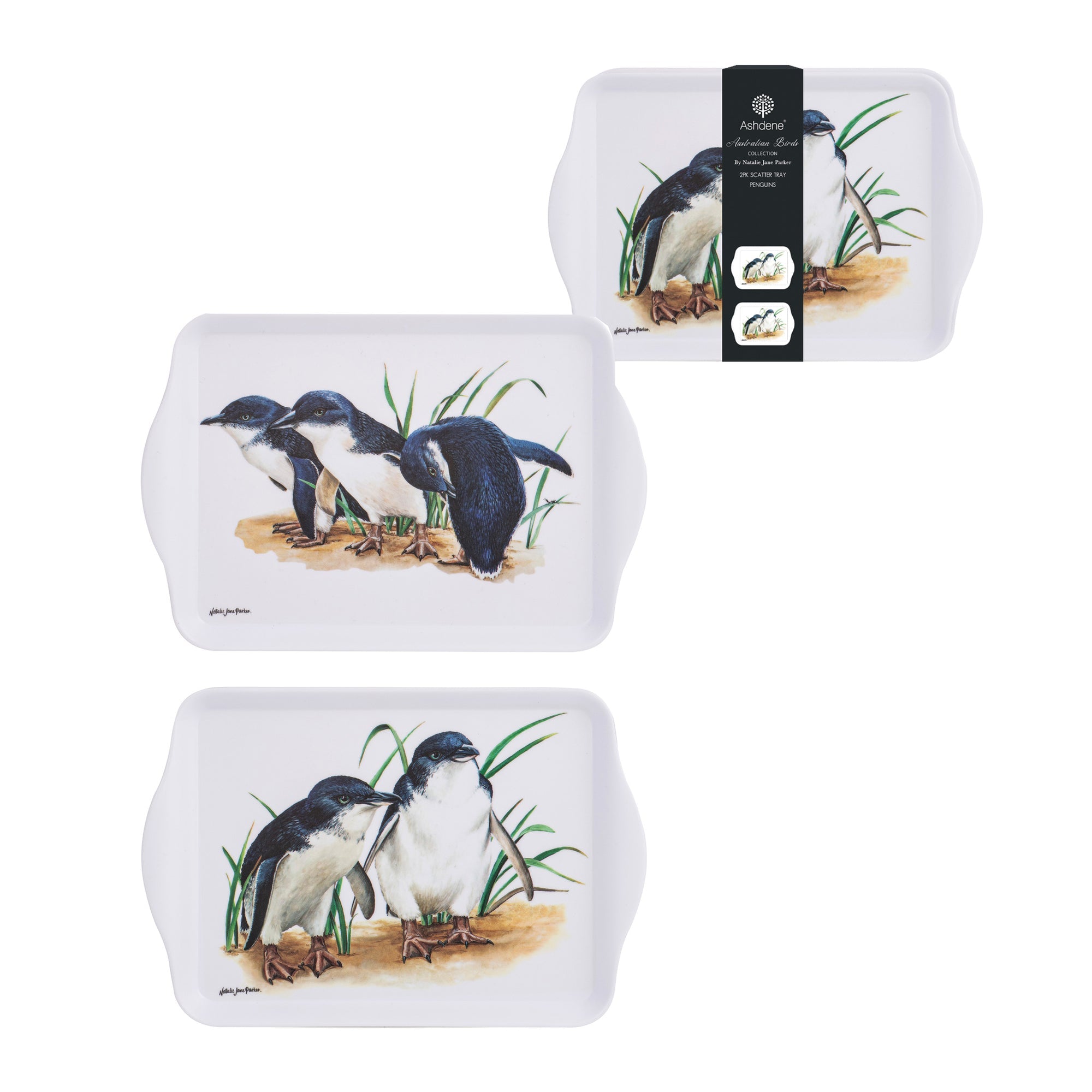 Ashdene Australian Birds Penguins 2pk Scatter Tray
