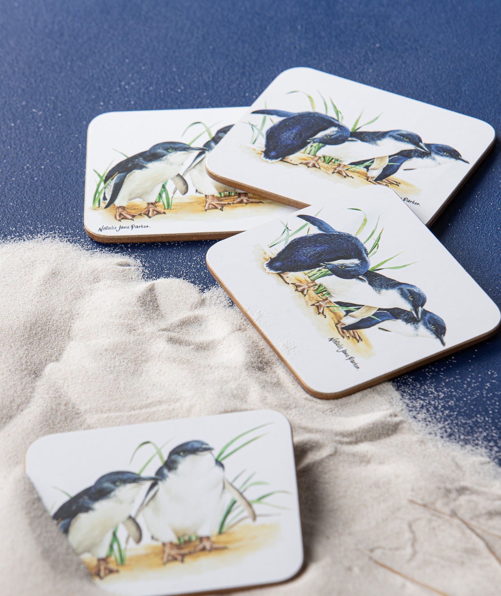 Ashdene Australian Birds Penguins 6pk Coaster