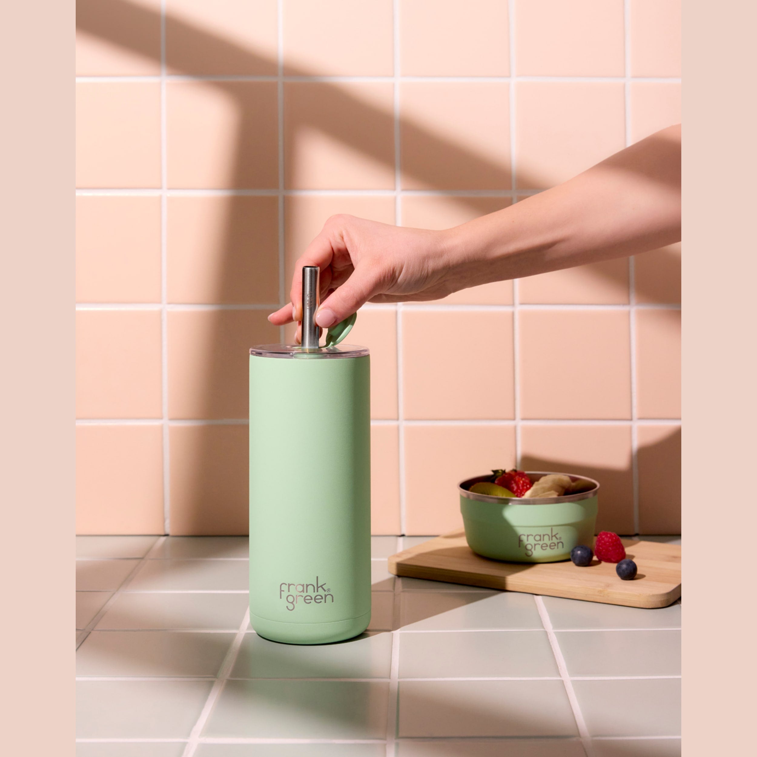 frank green Big Chill Cup with Straw - Mint Gelato