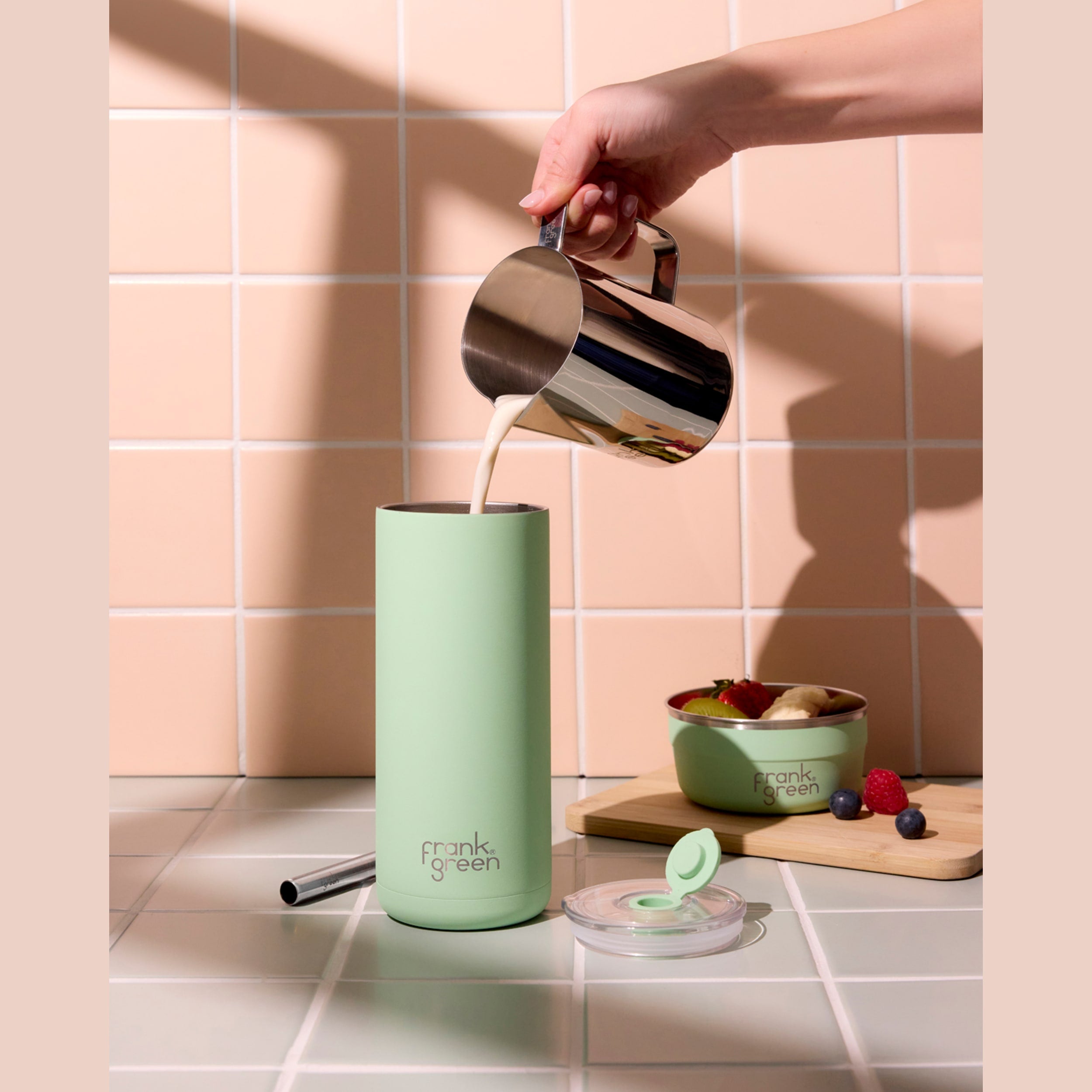 frank green Big Chill Cup with Straw - Mint Gelato