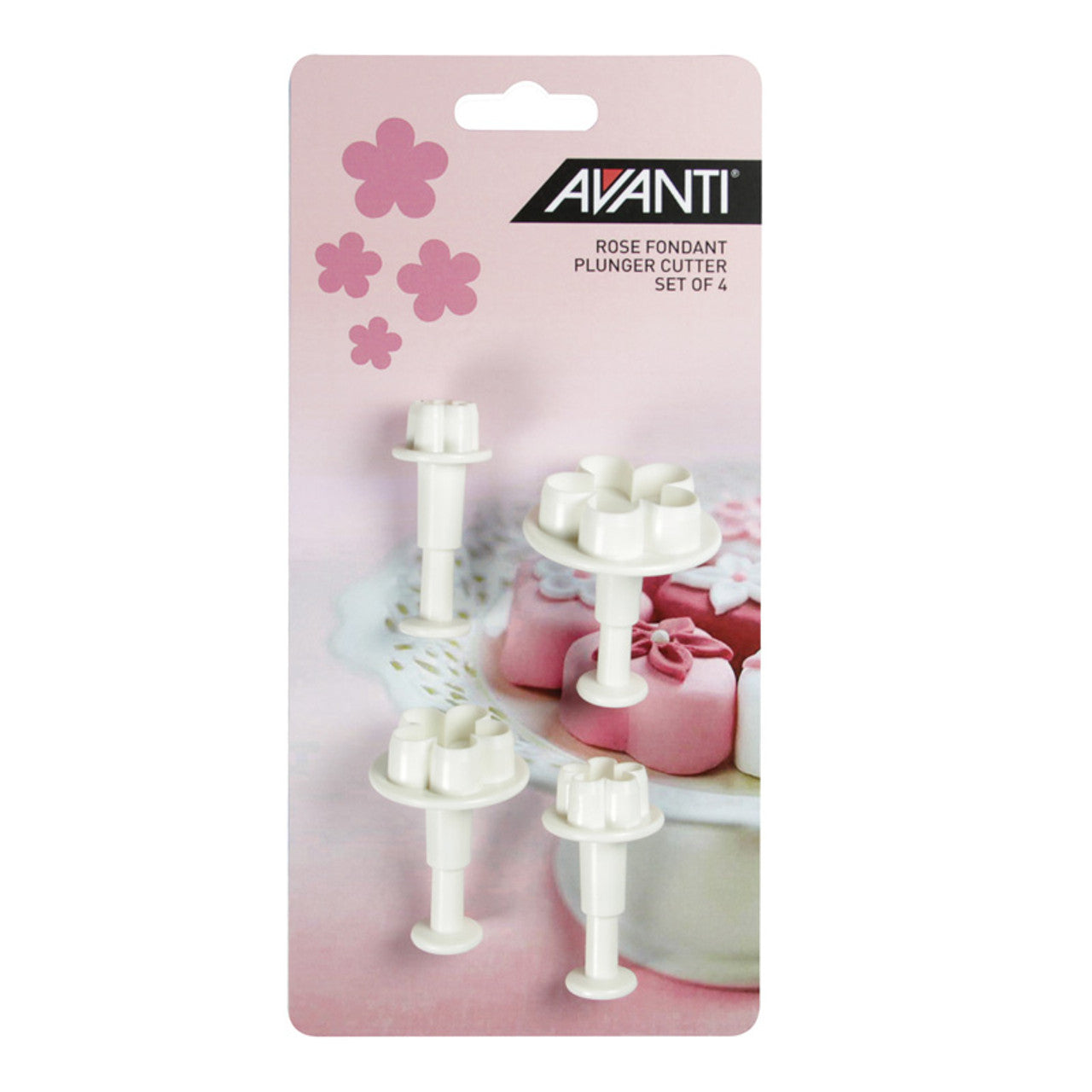 Avanti  Rose Fondant Plunger Cutter Set - 4 Piece