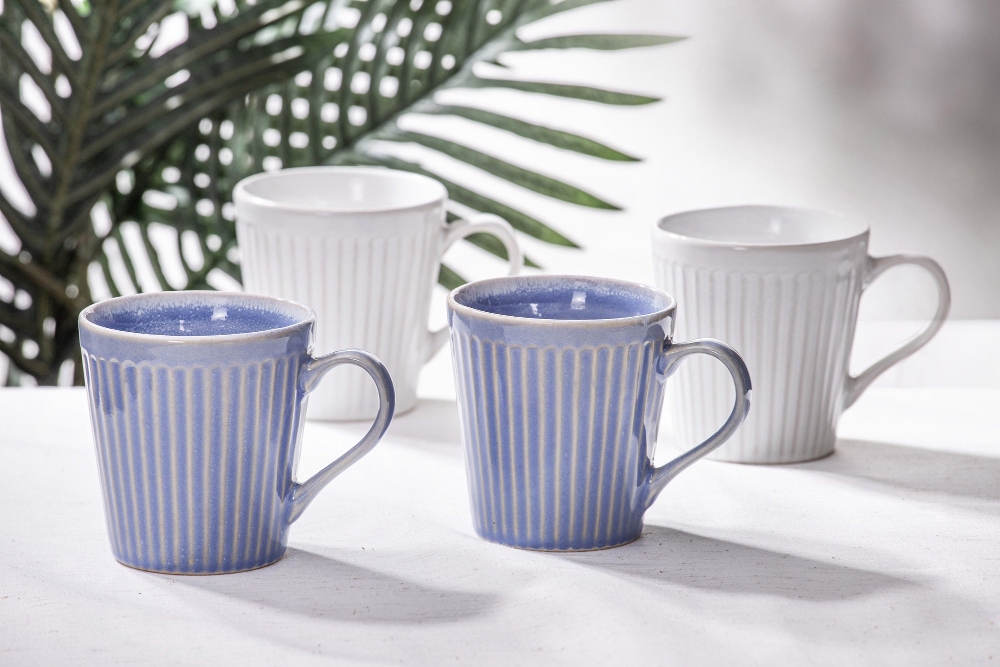 Ladelle Marguerite Powder Blue 4pce Mug Set