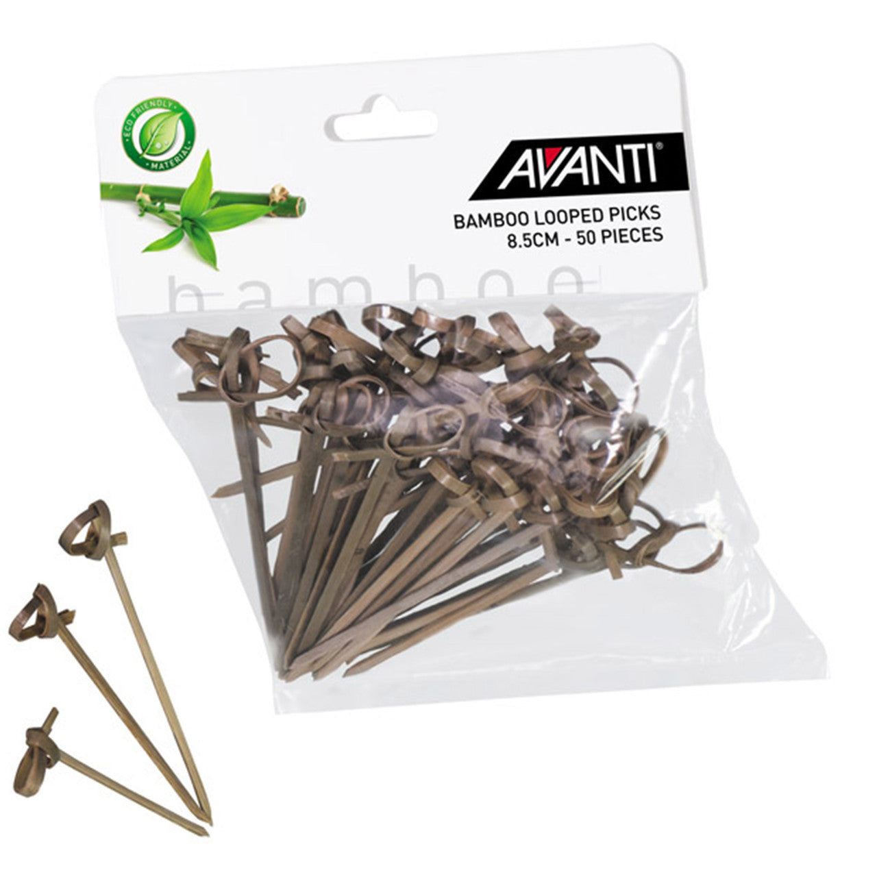 Avanti  Bamboo Looped Picks - 8.5cm 50 Piece Pack