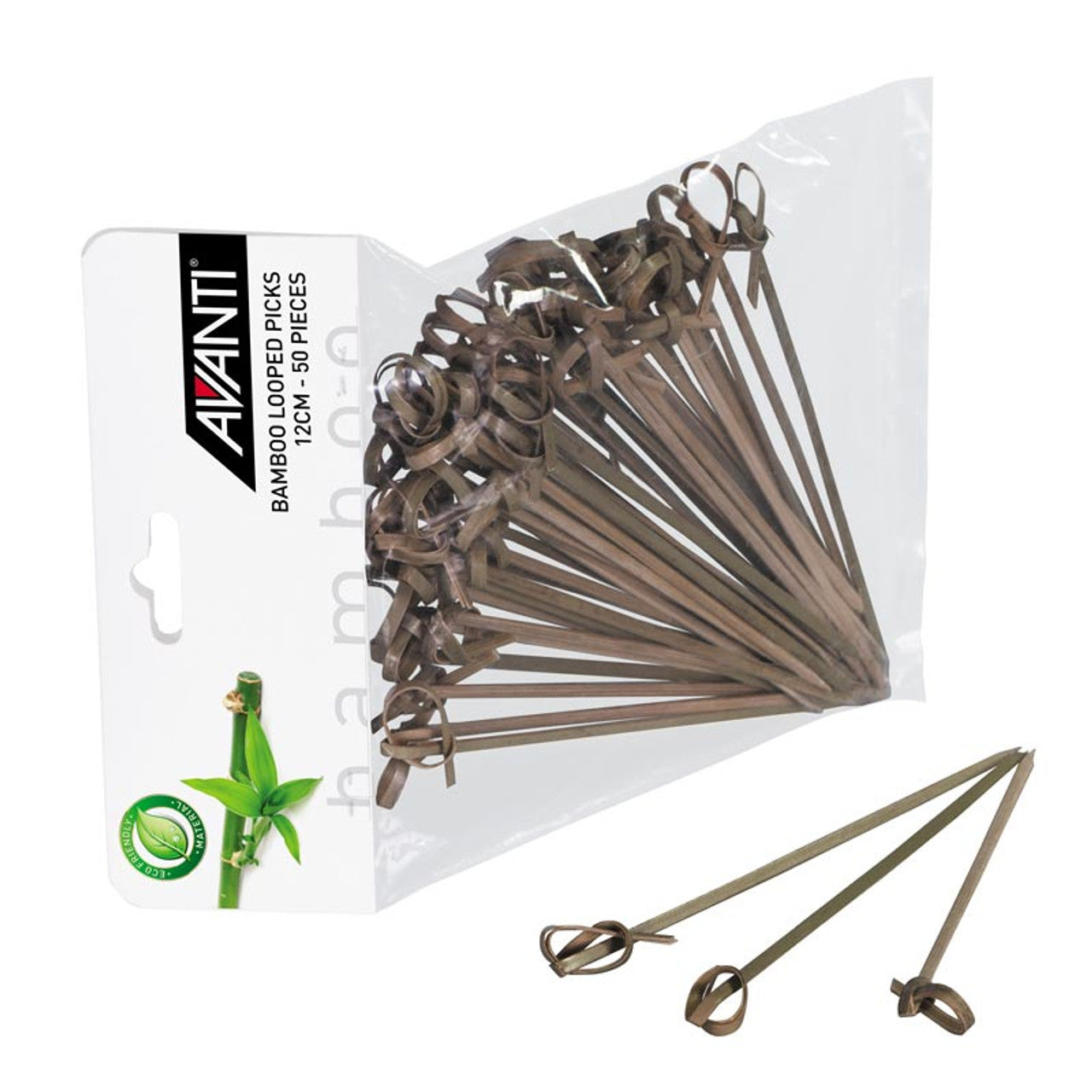 Avanti  Bamboo Looped Picks - 12cm 50Piece Pack