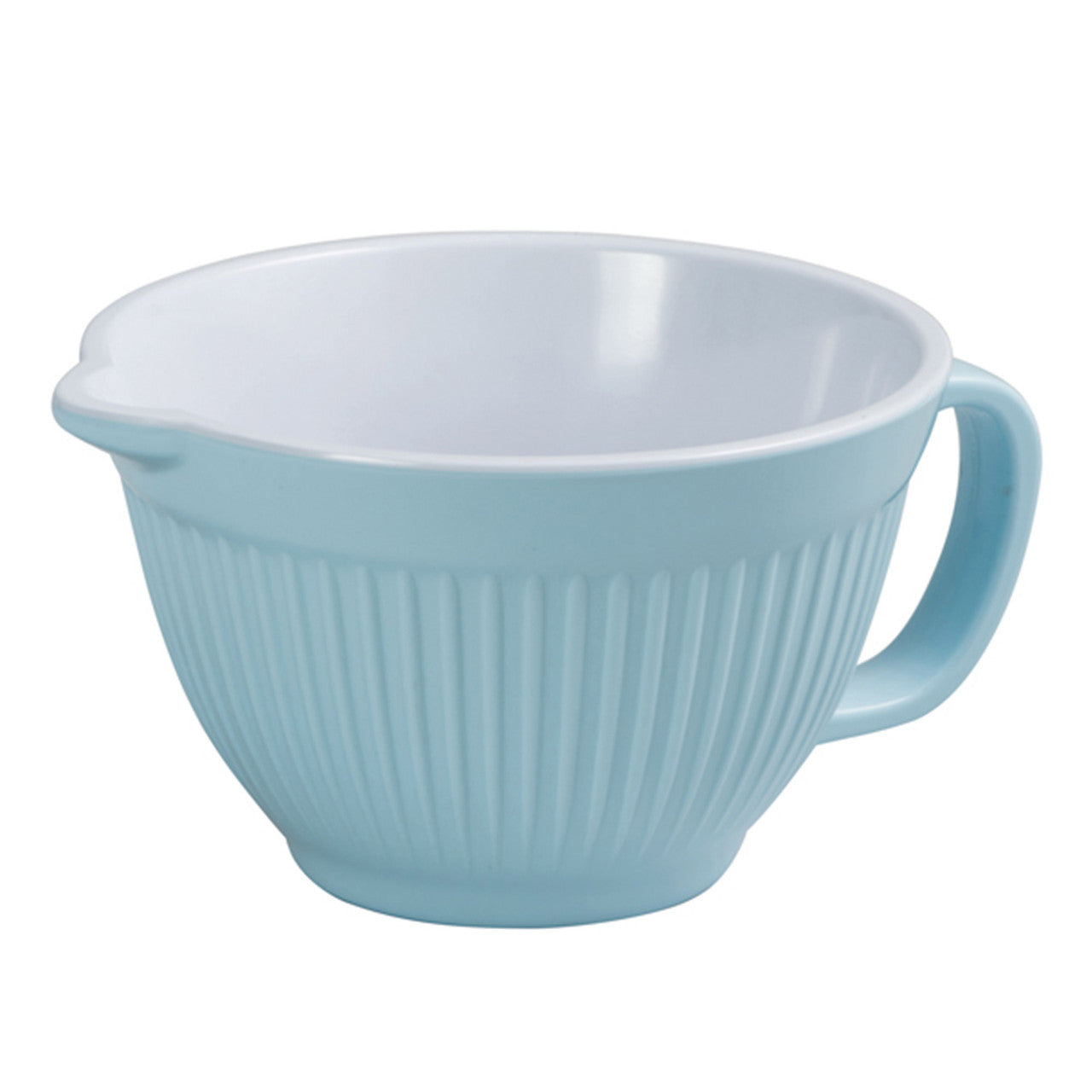 Avanti  Ribbed Mixing Bowl With Handle And Spout - 16cm / 1L - Duck Egg Blue