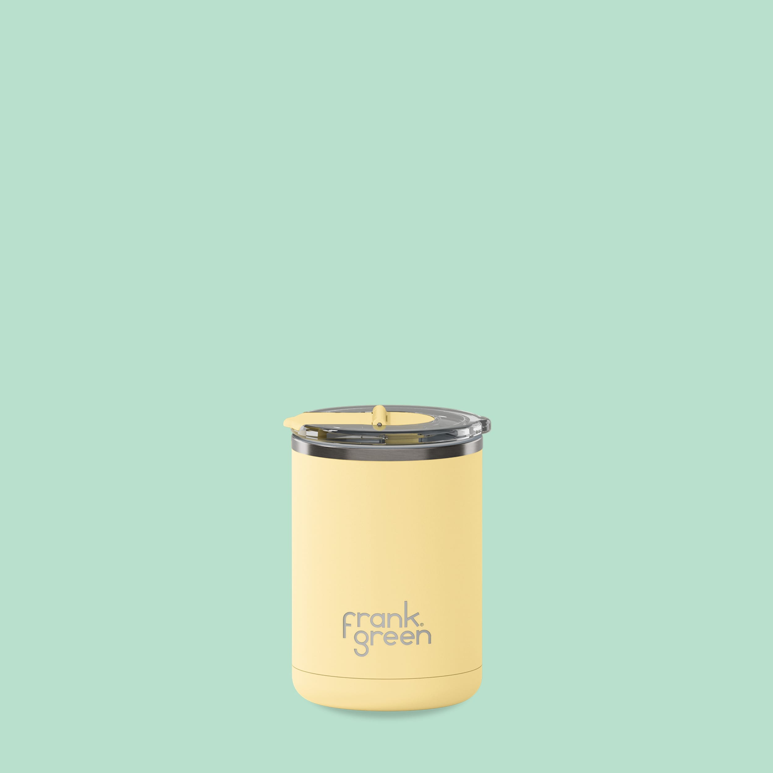 frank green 12oz Ceramic Coffee Cup with Hinged Screw Lid - Buttermilk