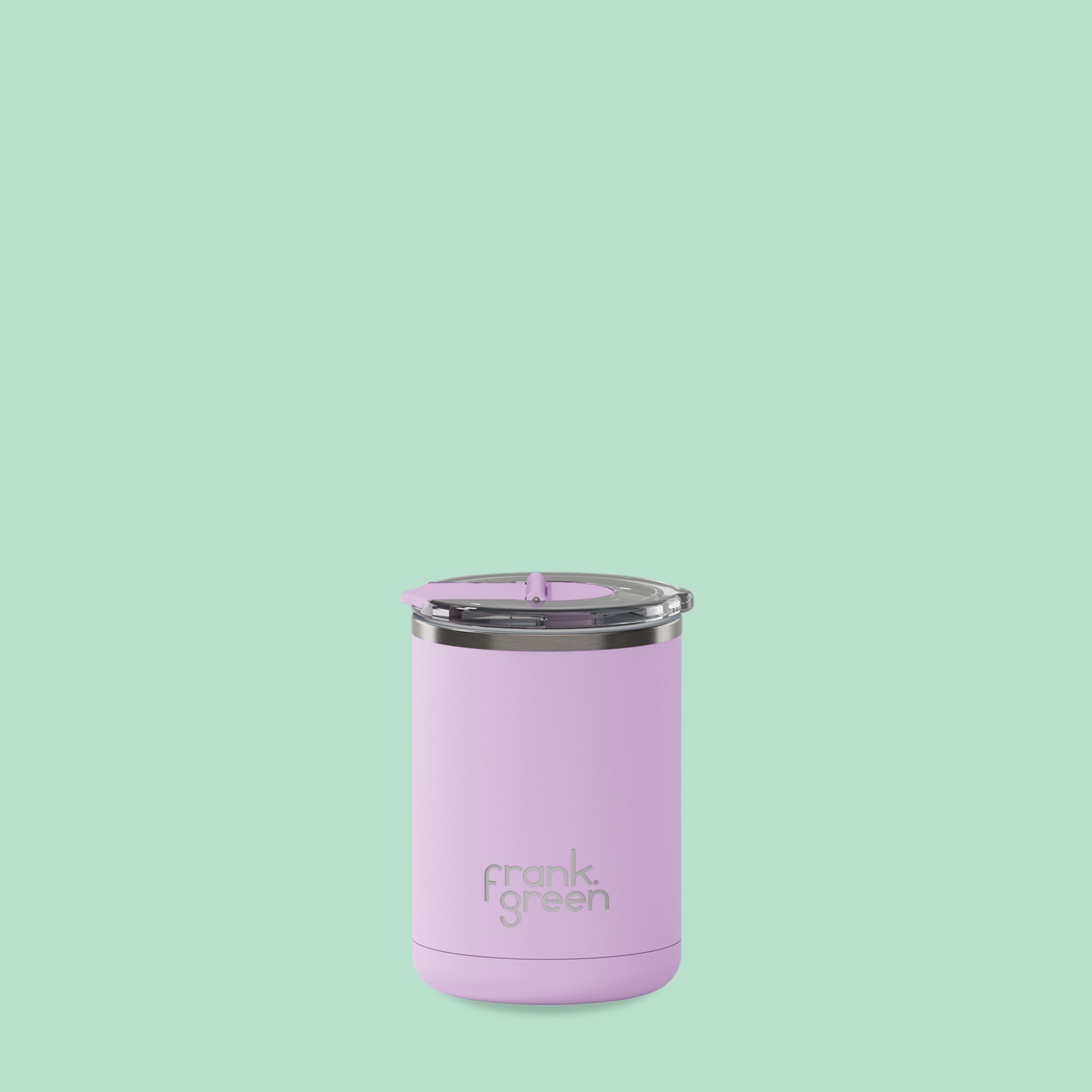frank green 12oz Ceramic Coffee Cup with Hinged Screw Lid - Lilac Haze