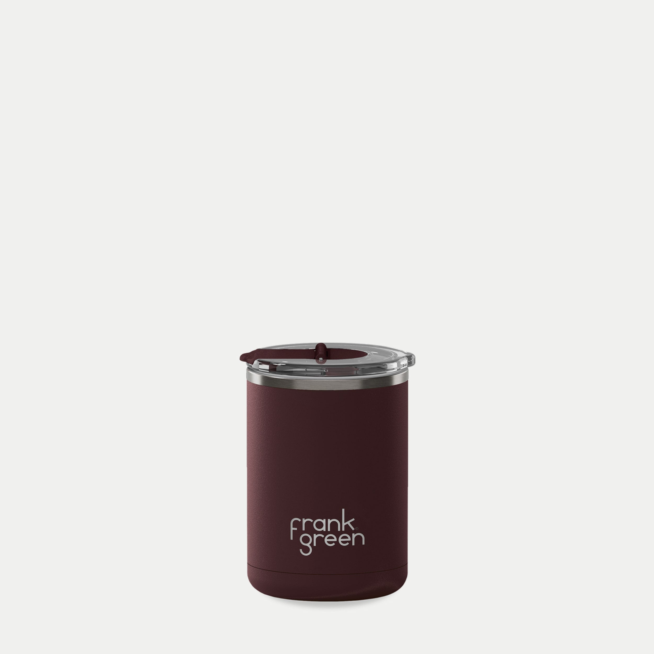 frank green 12oz Ceramic Coffee Cup with Hinged Screw Lid - Chocolate