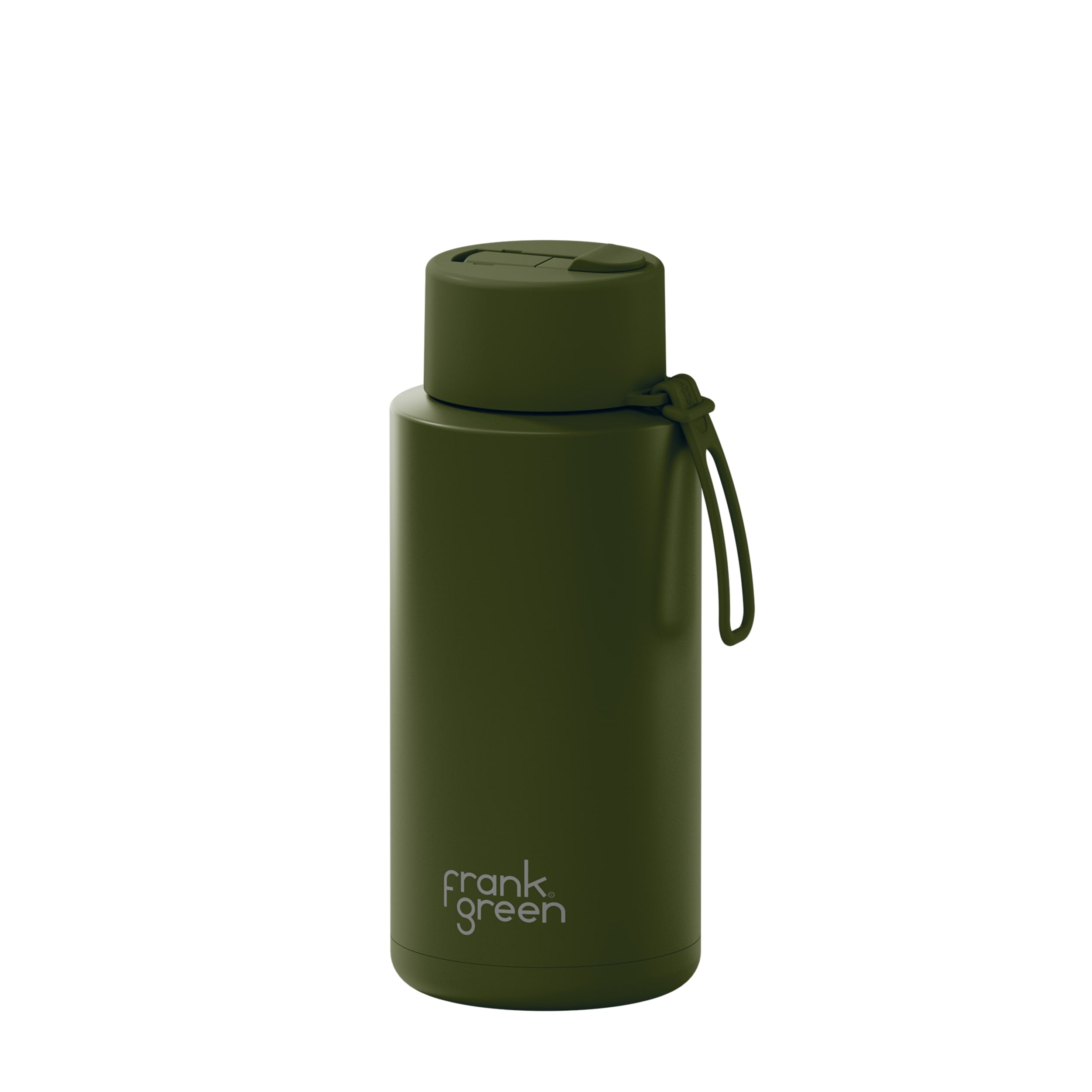 frank green 34oz Reusable Bottle with Flip Straw Lid - Khaki