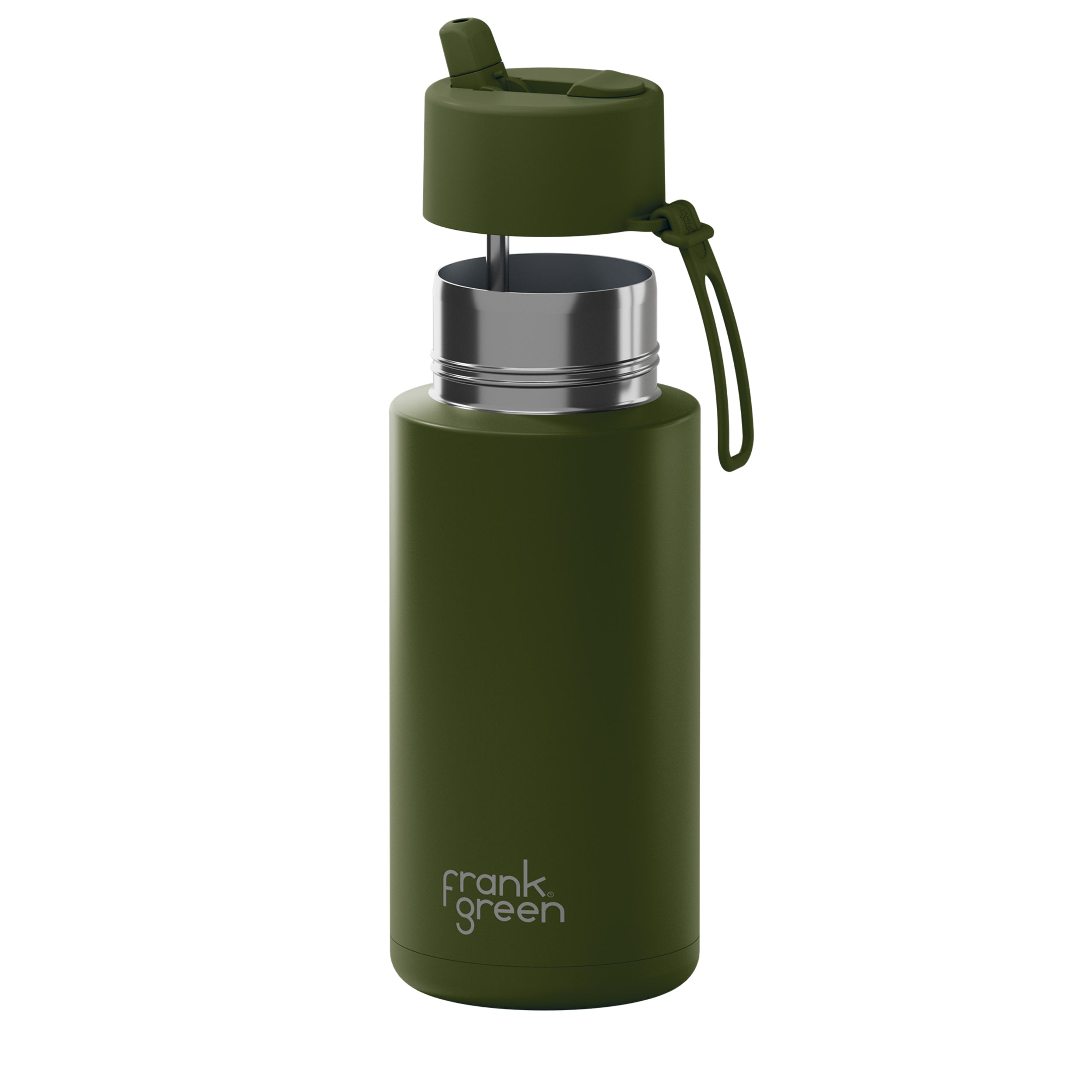 frank green 34oz Reusable Bottle with Flip Straw Lid - Khaki