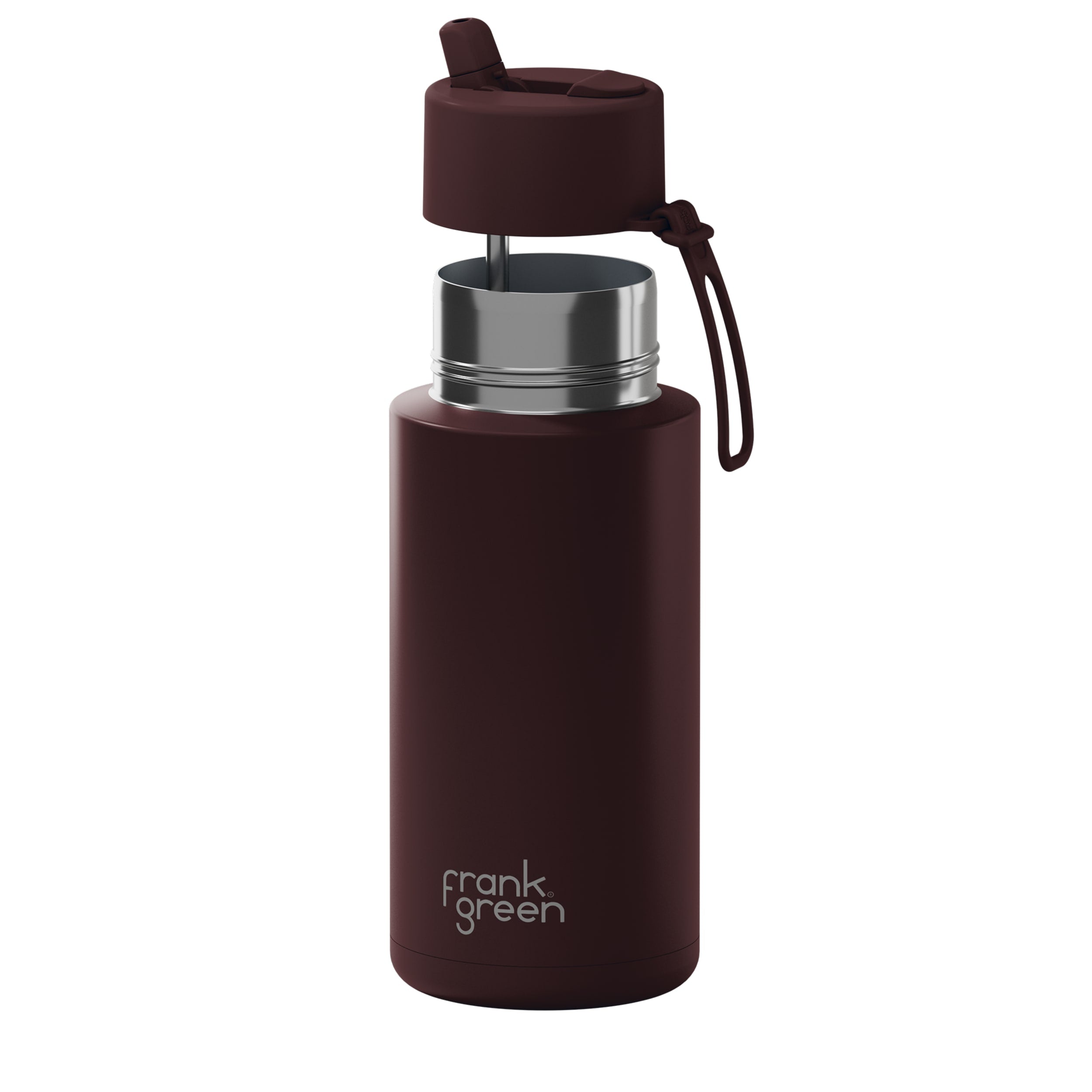 frank green 34oz Reusable Bottle with Flip Straw Lid - Chocolate
