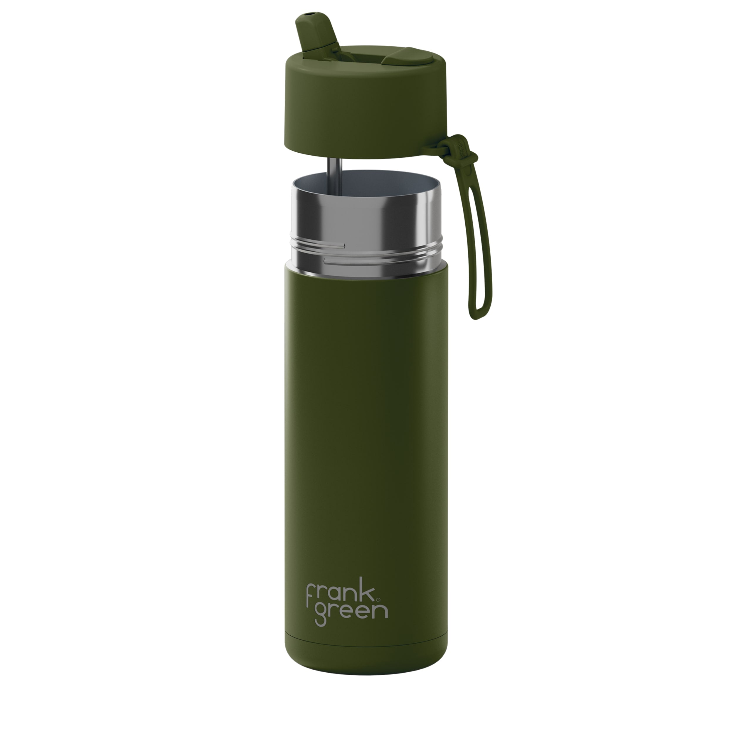 frank green 20oz Reusable Bottle with Flip Straw Lid - Khaki