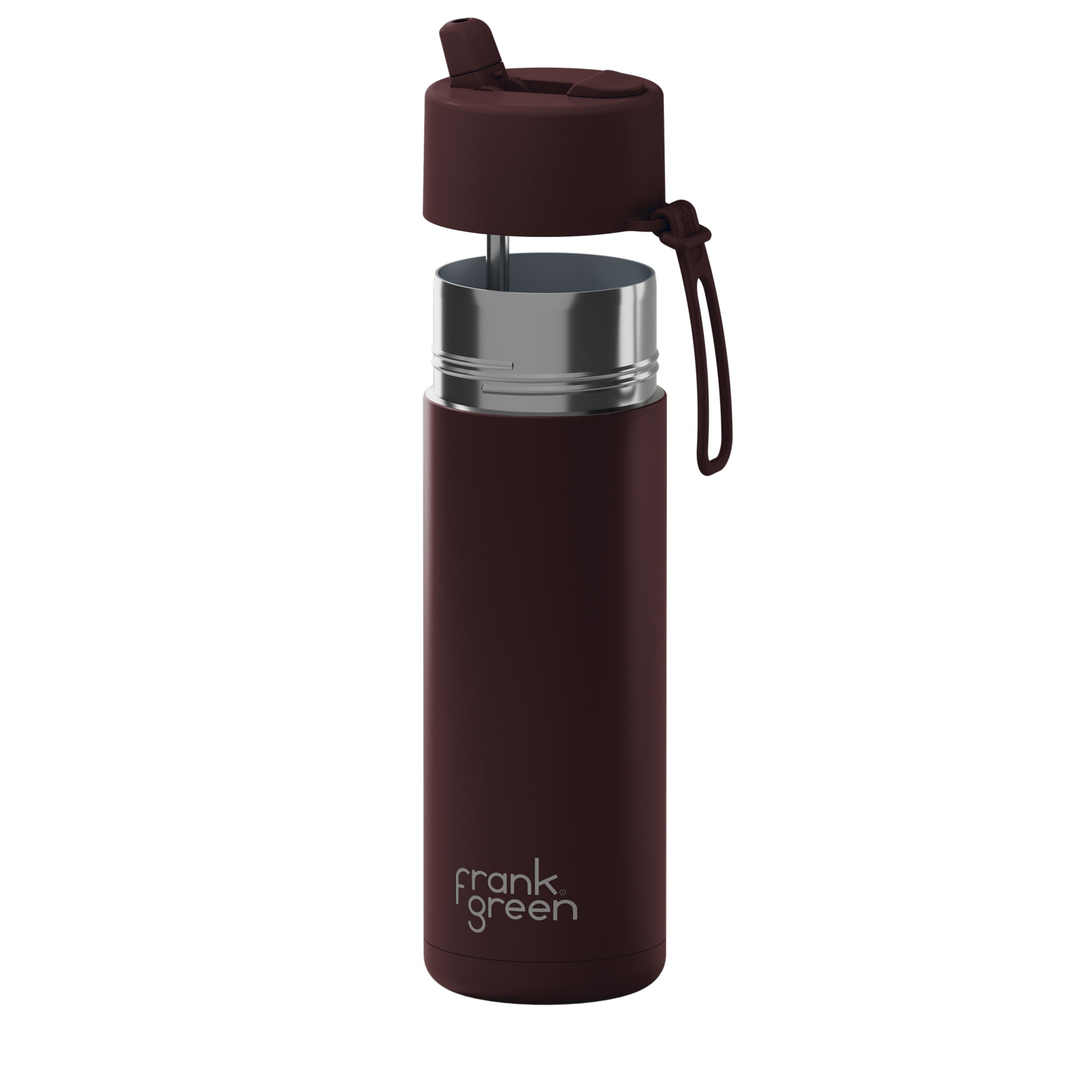 frank green 20oz Reusable Bottle with Flip Straw Lid - Chocolate