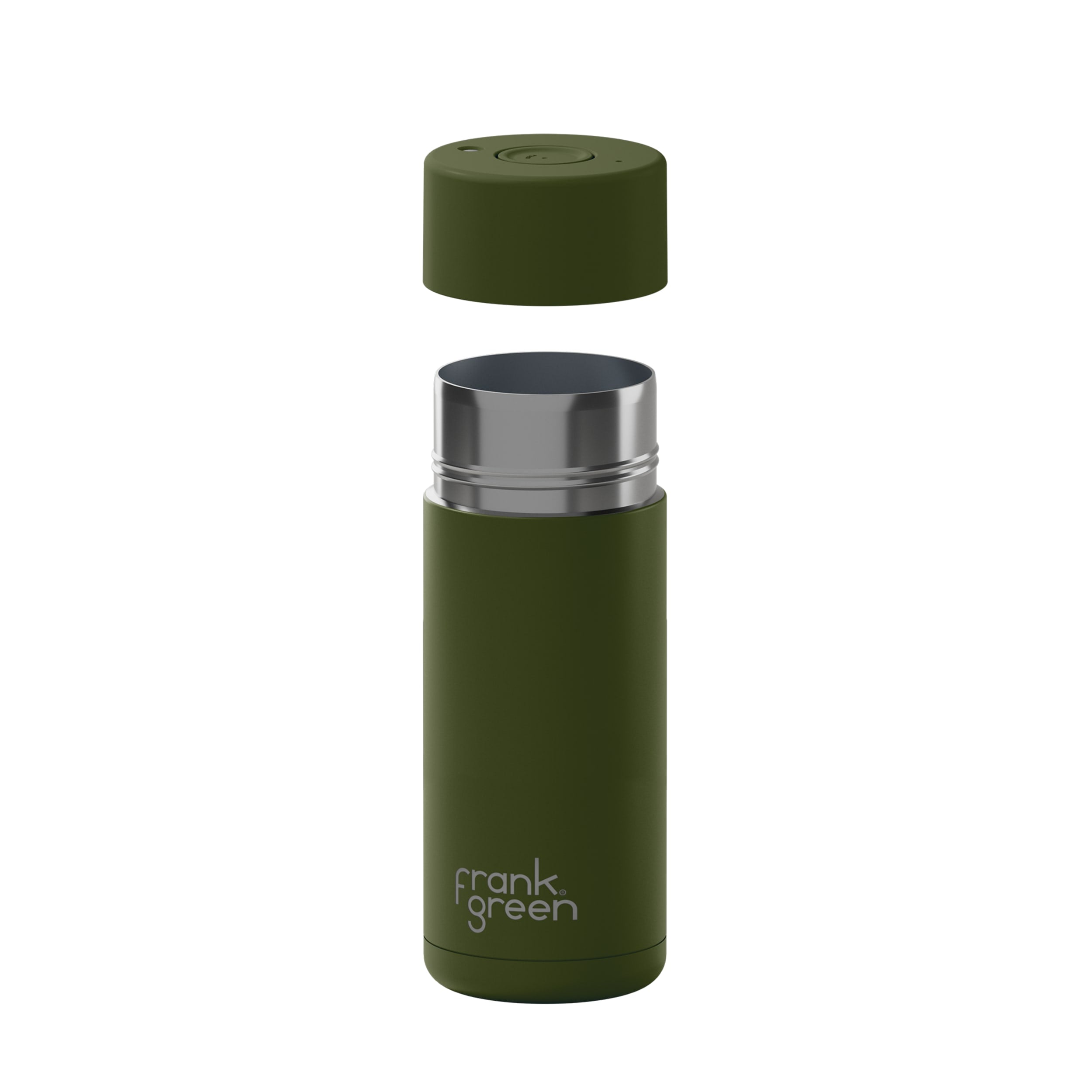 frank green 16oz Reusable Cup with Push Button Lid - Khaki
