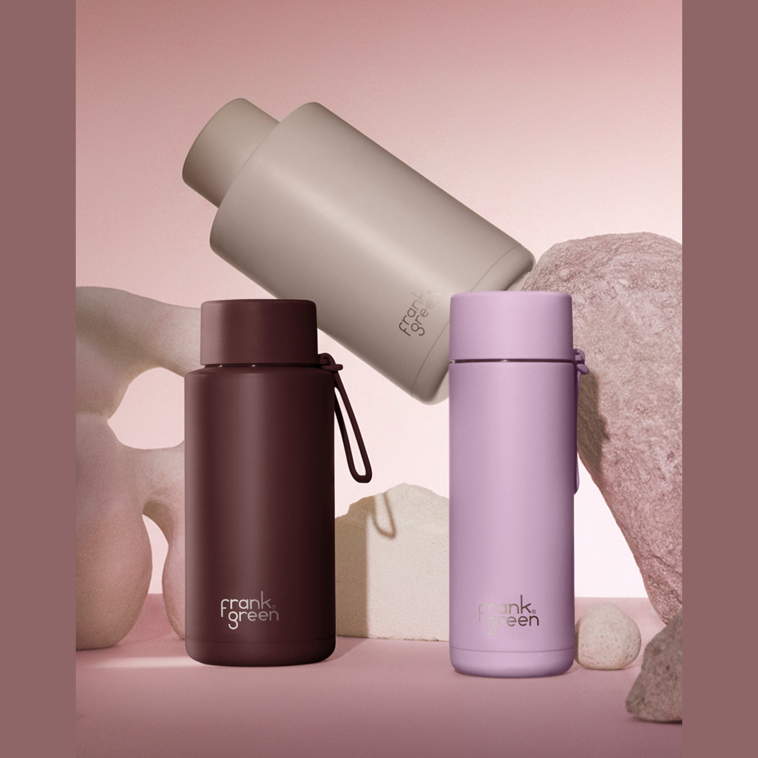frank green 34oz Reusable Bottle with Flip Straw Lid - Chocolate