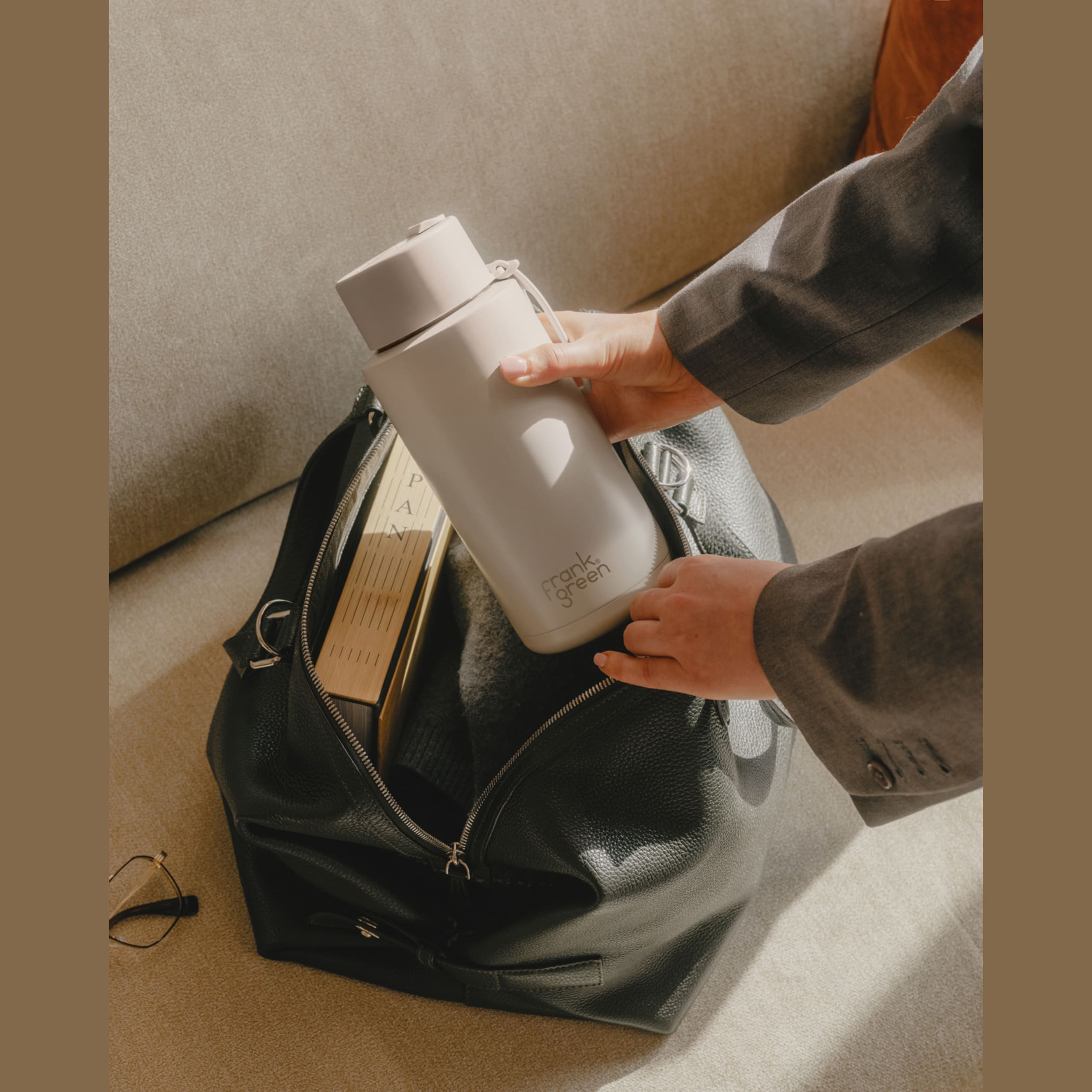 frank green 34oz Reusable Bottle with Flip Straw Lid - Moon Dust